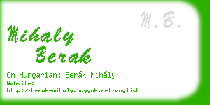 mihaly berak business card